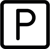 Símbolo de parking, una P dentro de un cuadrado
